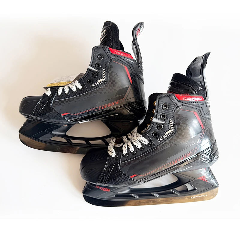 Heat Moldable Ice Hockey Skates Carbon Fiber Curv Composite Custom Fit Lightweight Pro Steel Blade Men Women