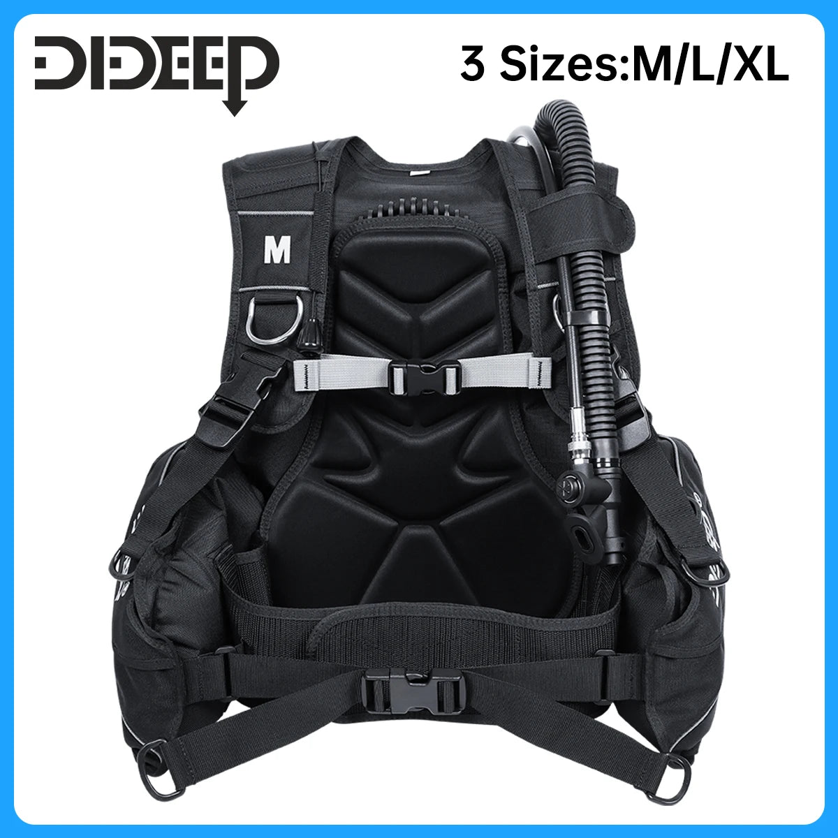 DIDEEP Jacket Type Scuba Diving Buoyancy Control Device BCD Equipment High-strength Nylon Professional Diving Safety Gear