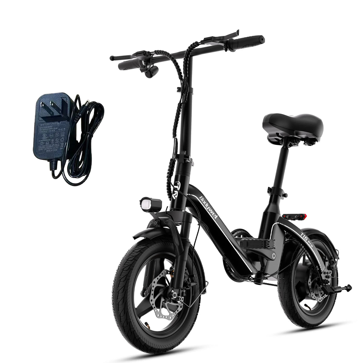 Bodywel T16 Pro Folding Electric Bike, 400W, 36V 10Ah, Up to 30 Miles
