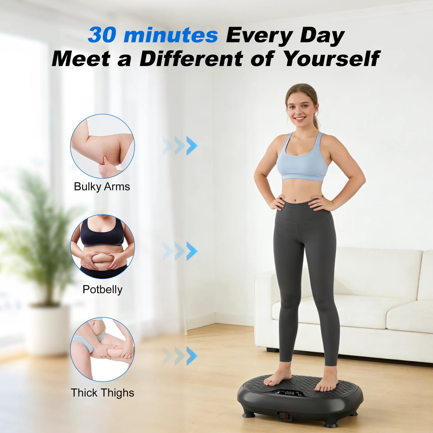 LEERCON Vibration Fitness Plate—features 20 speed settings a 330-pound weight capacity, and full-body vibration support; equipped with an LED display for calorie monitoring, this is a compact piece of home fitness equipment