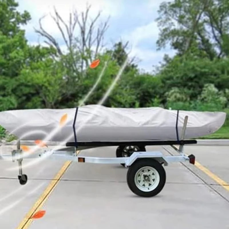 For Canoe Kayak Full-Cover Boat Protection Dustproof Canoe Cover Water Sports Full Coverage Fishing Boat Cover 420D Oxford Cloth