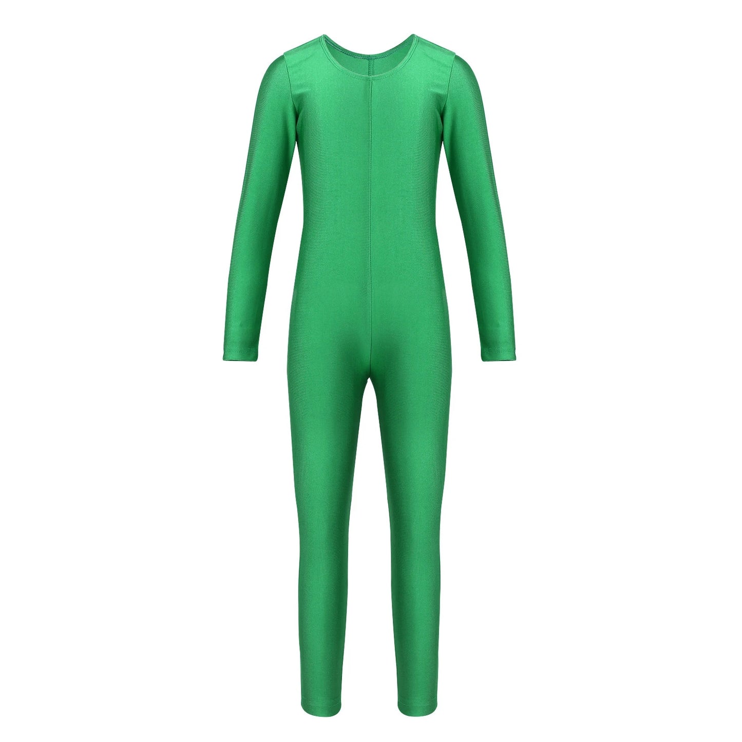 Girls Spandex Long Sleeve/Sleeveless Unitard Stretchy One Piece Full Bodysuits Dance Unitards for Kids Team Performance Costume