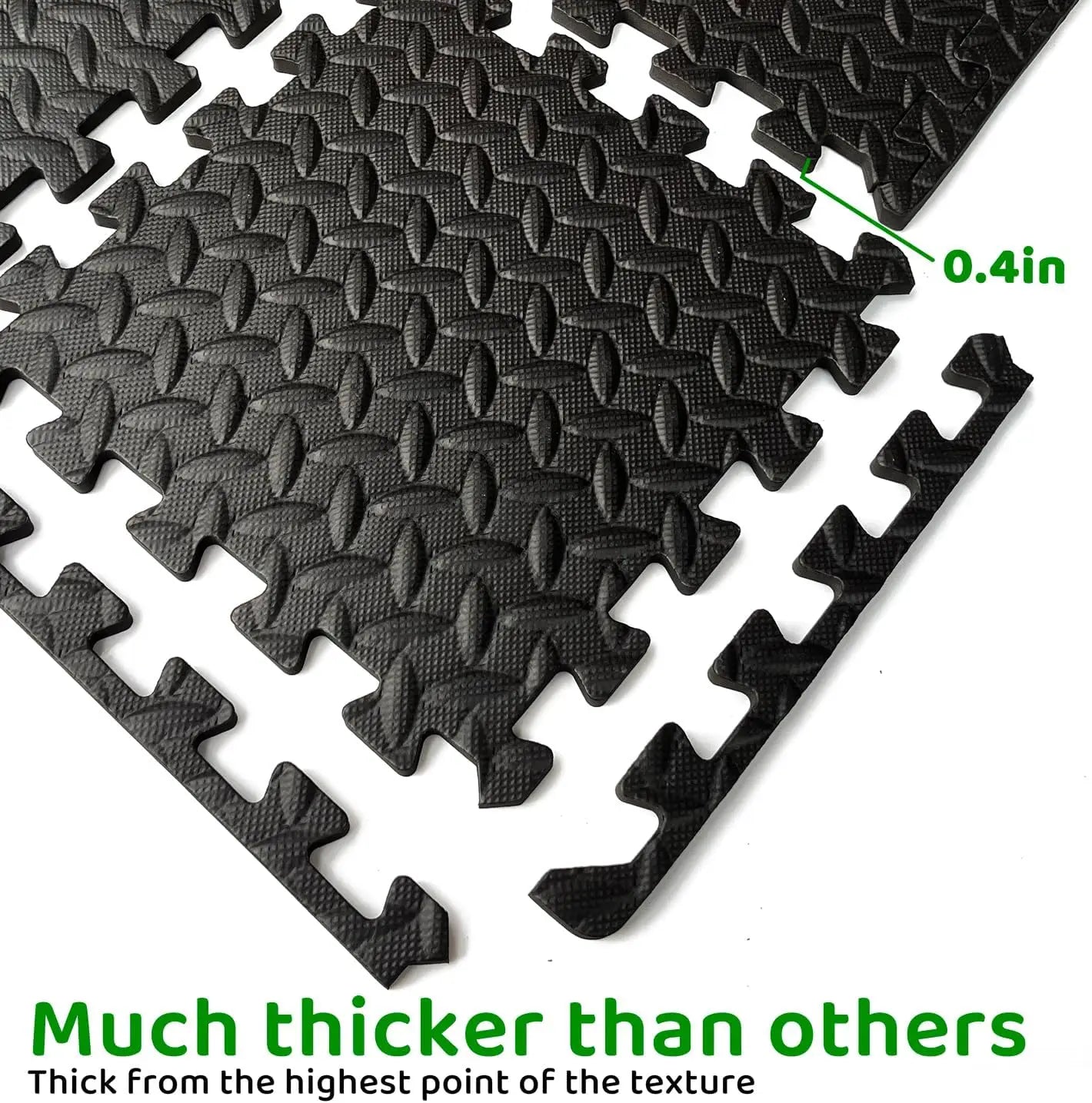 3x6 ft Interlocking Foam Floor Mats 18-Pack 0.4" Thick for Home Gym Workouts Exercise Play Puzzle Tiles for Yoga Kids Area