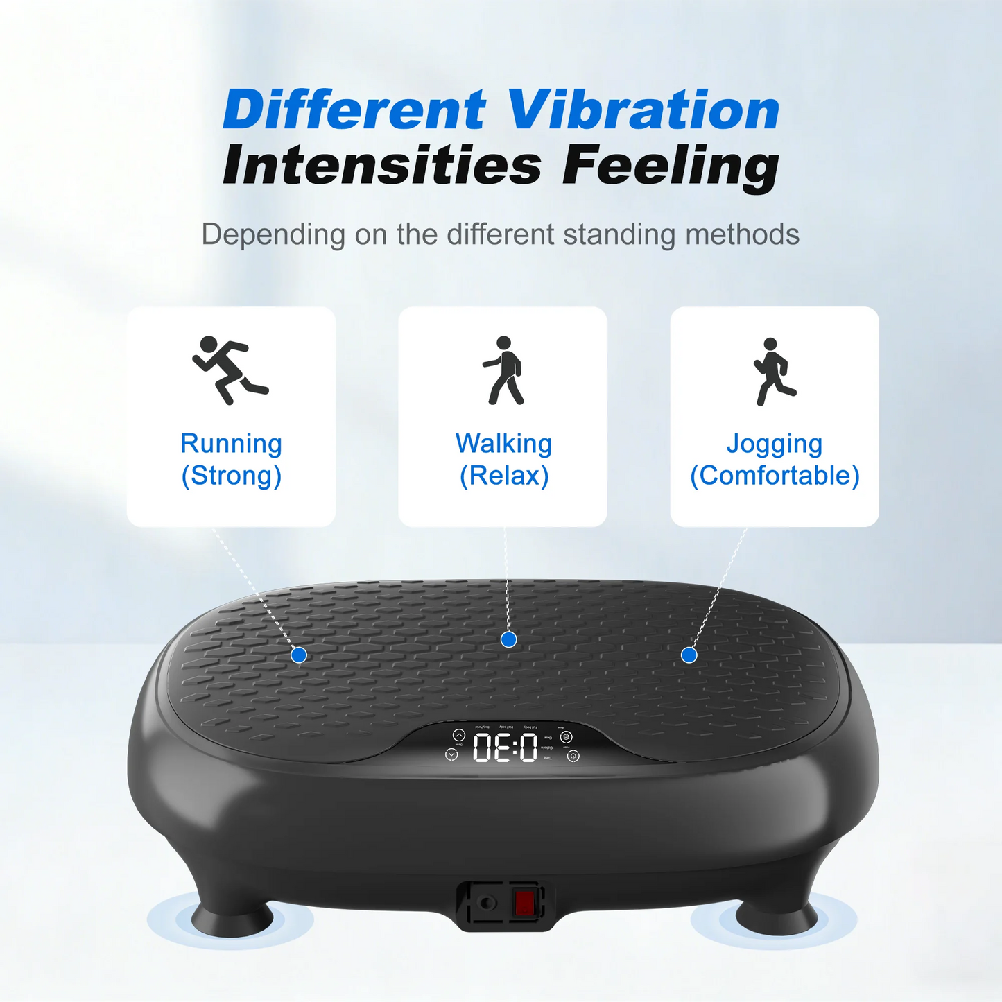 LEERCON Vibration Fitness Plate—features 20 speed settings a 330-pound weight capacity, and full-body vibration support; equipped with an LED display for calorie monitoring, this is a compact piece of home fitness equipment