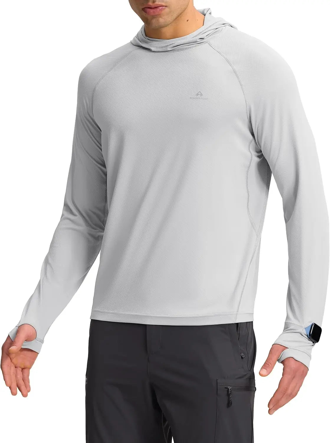 Pioneer Camp Men's UPF 50+ Sun Hoodie Shirt Long Sleeve Quick Dry Rash Guard Thumb Holes W — size and fit reference