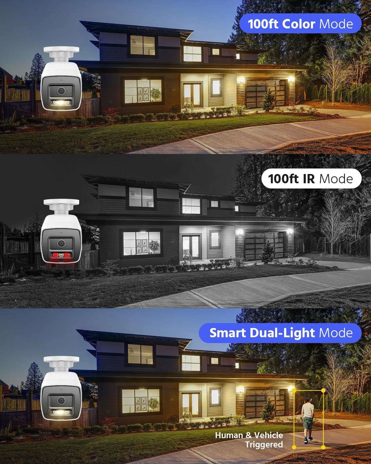 Annke 8MP 4K HD IP Security Camera Poe Dual Light Audio Fixed Bullet Camera Human Vehicle Detection 256G SD Storage ONVIF IP67