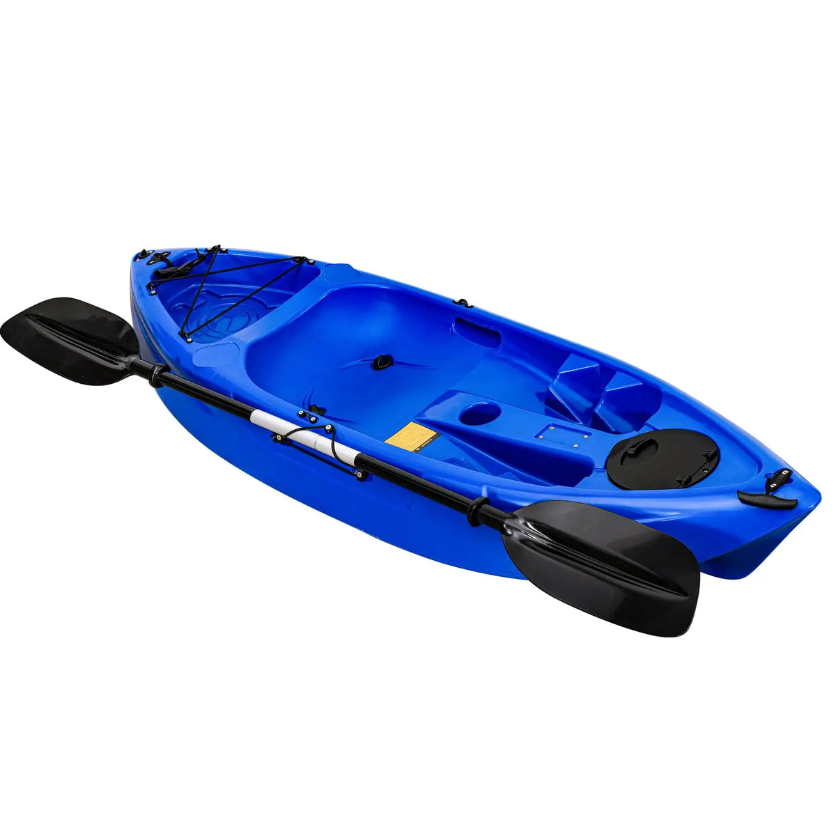 Fishing Kayaks, 12.4FT Sit on Top Kayak for 2-3 Person Adults with Paddle & Comfortable Seat, Capacity of 600LBS, Hard Shell Recreational Ocean Kayak Boat