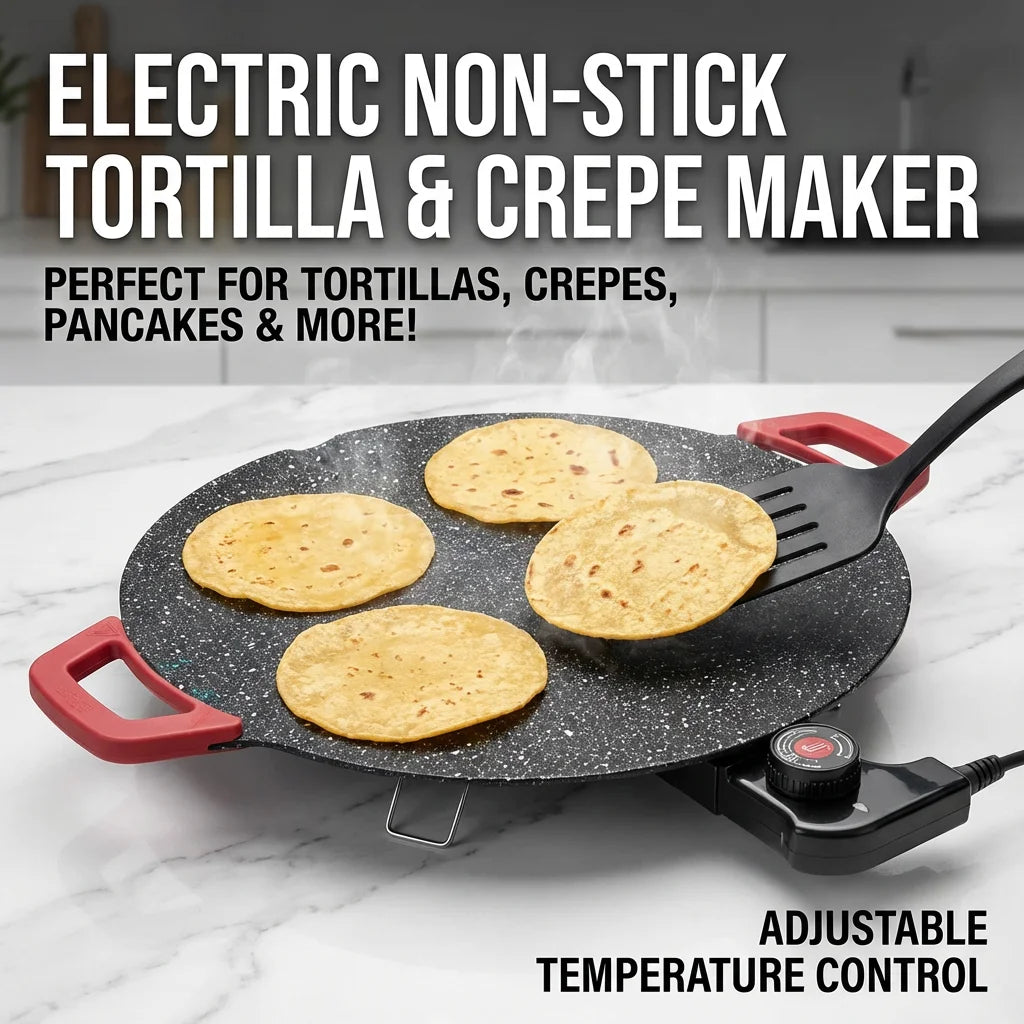 Camping Electric Griddle – Lightweight Portable Teppanyaki Grill, Smokeless & Nonstick, Adjustable Heat, Great for BBQ, Picnic, RV & Tailgating