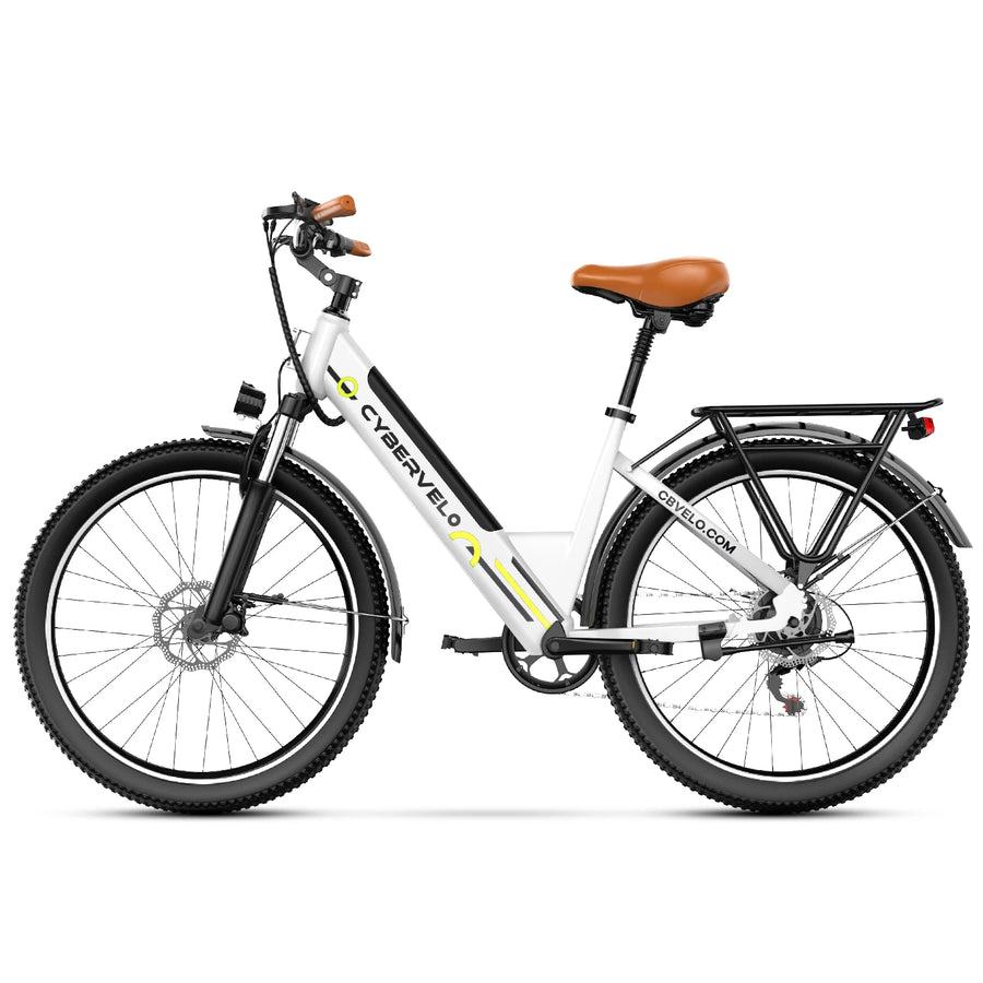 Cybervelo EK2 26" Step-Thru Electric Bike, 1000W Peak, Removable 48V Battery
