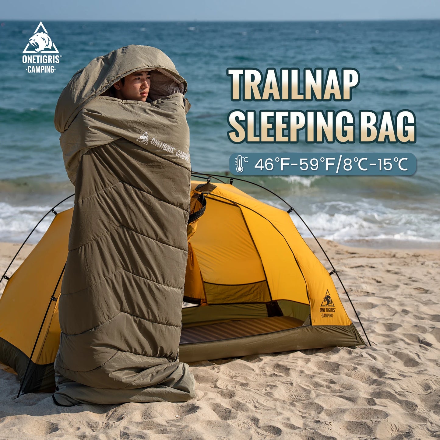 OneTigris Trailnap Sleeping Bag 3 Season Extra-Wide Warm for Camping Backpacking Travel Motorcamping Outdoor Activities