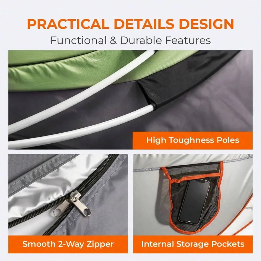 4 Person Pop Up Camping Tent – Instant Setup Waterproof Family Tent