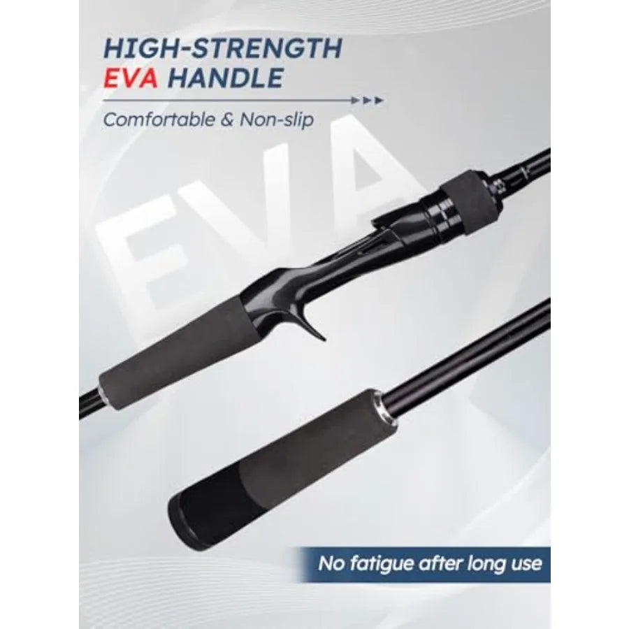 Carbon Fiber Fishing Rod Series 6-12 Ft,and Rods with Stainless Steel Ceramic Guides, Fast Action Fishing Pole for Bass, Trout,
