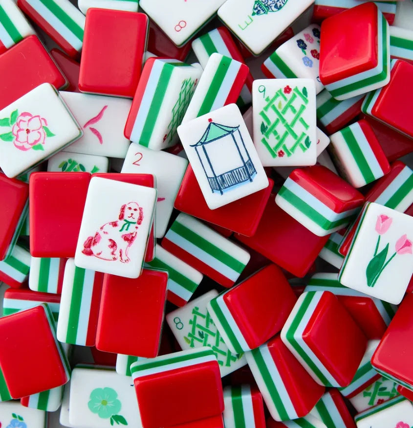 American Mahjong Set, 160 Four-Layer Acrylic Tiles, 9 Colors