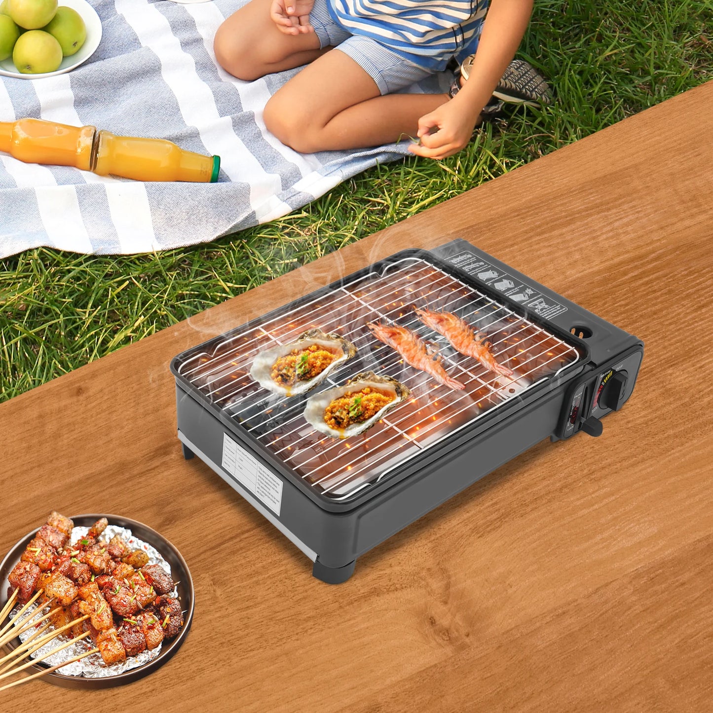Portable Gas Barbecue Stove,Camping Gas Stove,Gas Stove with Carrying Case Suitable for Outdoor Camping and Other Occasions