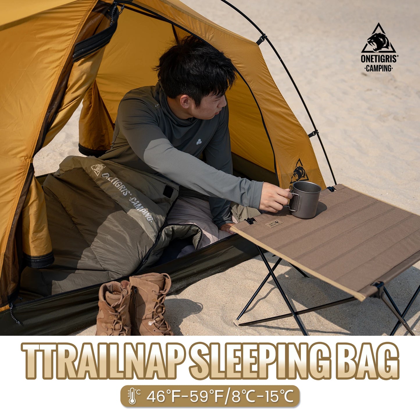 OneTigris Trailnap Sleeping Bag 3 Season Extra-Wide Warm for Camping Backpacking Travel Motorcamping Outdoor Activities