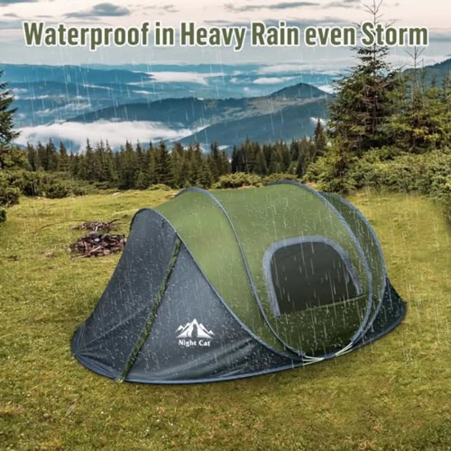 Pop-up Camping Tent: 2 Person Tent Waterproof Instant Easy Setup Family Tent