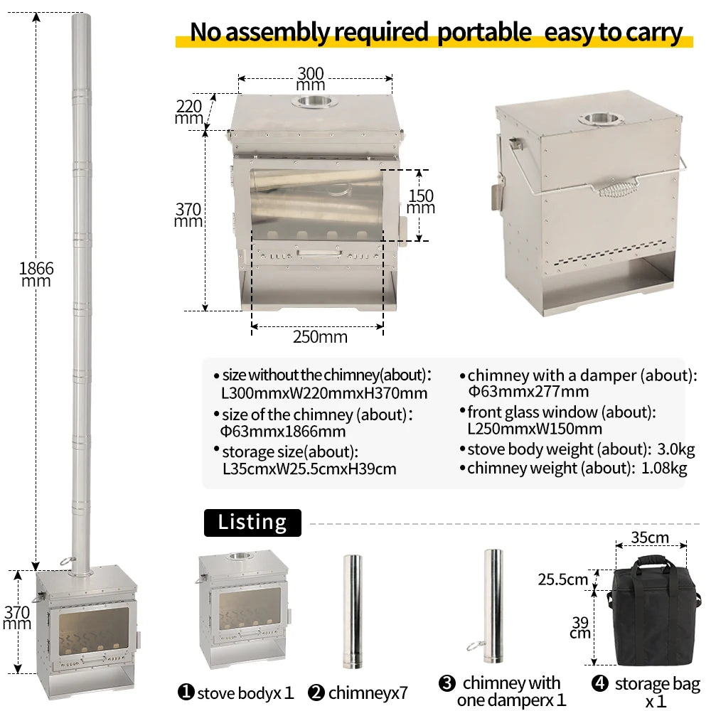 Titanium Camping Stove – Portable Wood Burning Outdoor Stove