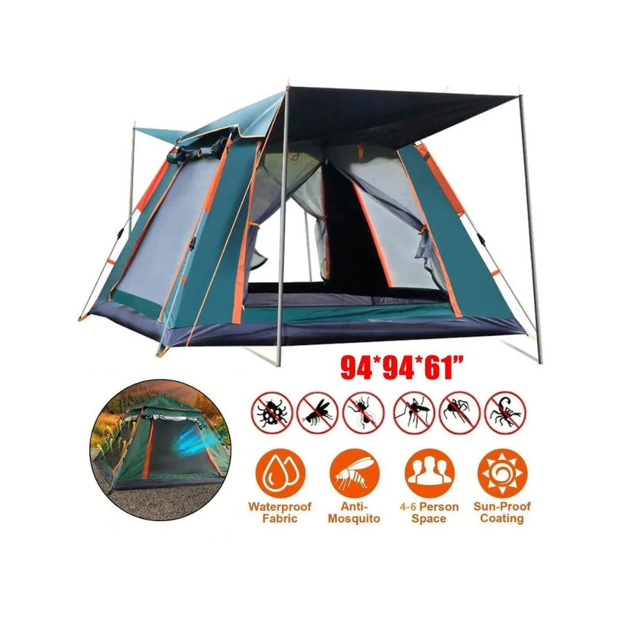 4 Person Popup Tent – Waterproof Instant Family Camping Tent, Make ou
