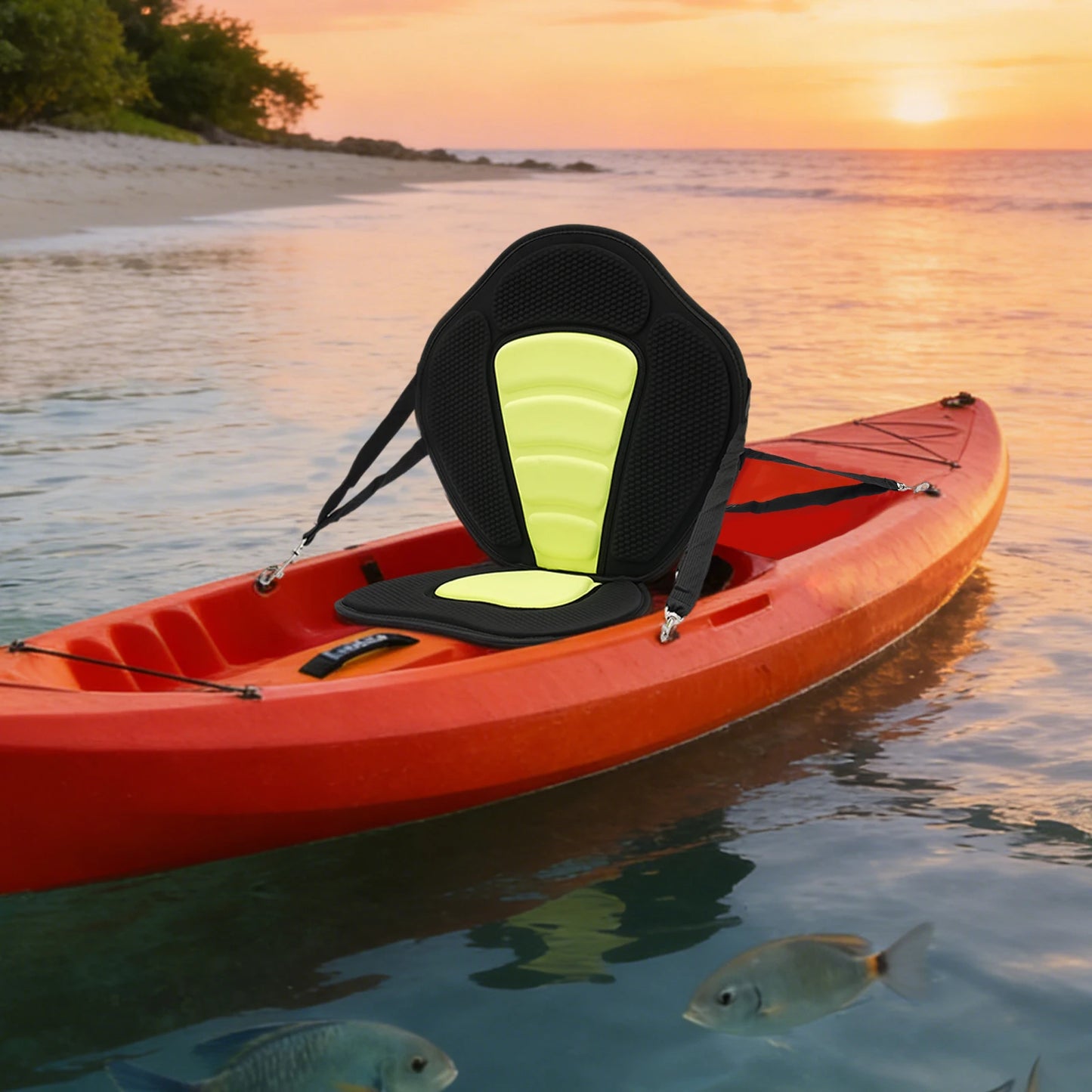 Boat Cabin Seating, Backrest Seat Cushion, Bike Seat with Backrest, Adjustable Padded Kayak Chair with Storage Bag, Universal Design for Canoe Raft Inflatable Boat, Comfortable Portable Removable Seat for Adults Kids Fishing