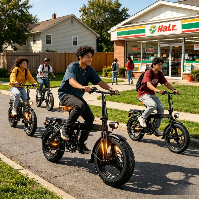 ZEFIORA Z10 14" Compact Electric Bike, 500W, 48V Battery