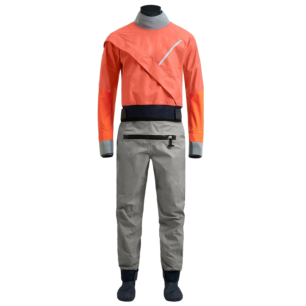 Men’s one-piece kayak dry suit with three-layer waterproof fabric and latex neck and wrist seals — view 2 of 8