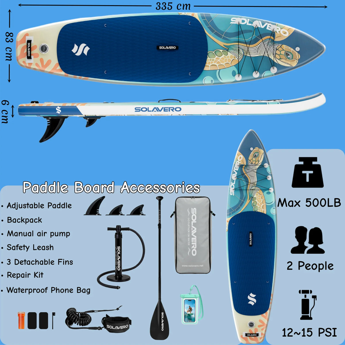 Inflatable Paddle Board – Stand Up SUP with Non-Slip EVA Deck