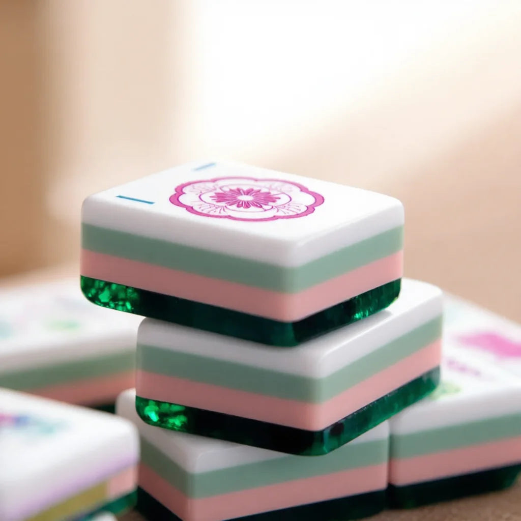 American Mahjong Set, 160 Four-Layer Acrylic Tiles, 9 Colors