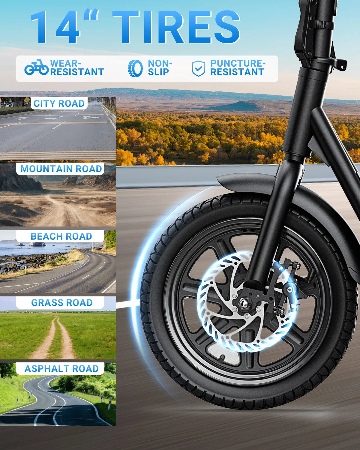 DYU C4 Mini 14" Folding Electric Bike, 500W Peak, 20 MPH, 280Wh Battery