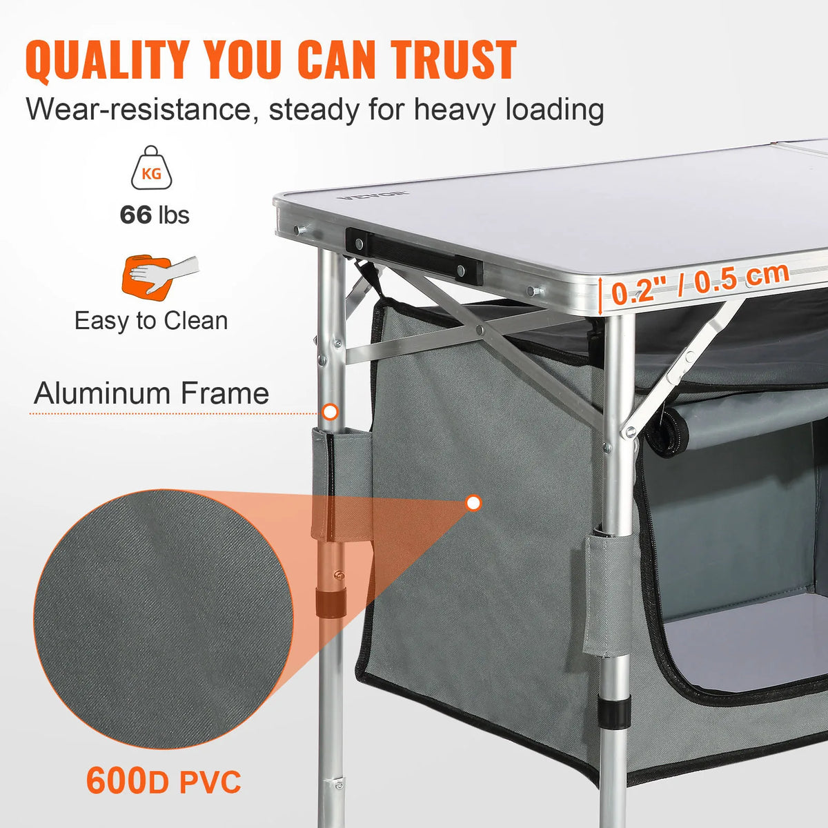 Camping Kitchen Table – Folding Outdoor Cooking Table
