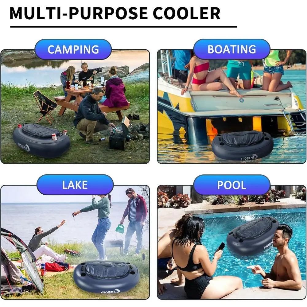 40-Quart Floating Cooler with Tow Rope for Rivers, Kayaking, Boating, and Outdoor Adventures
