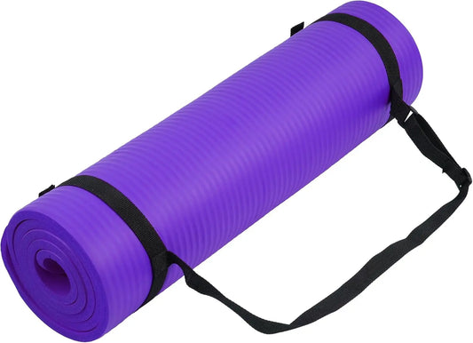 Yoga Mat 1/2-Inch Extra Thick High Density with Carrying Strap for Pilates Gym Workout