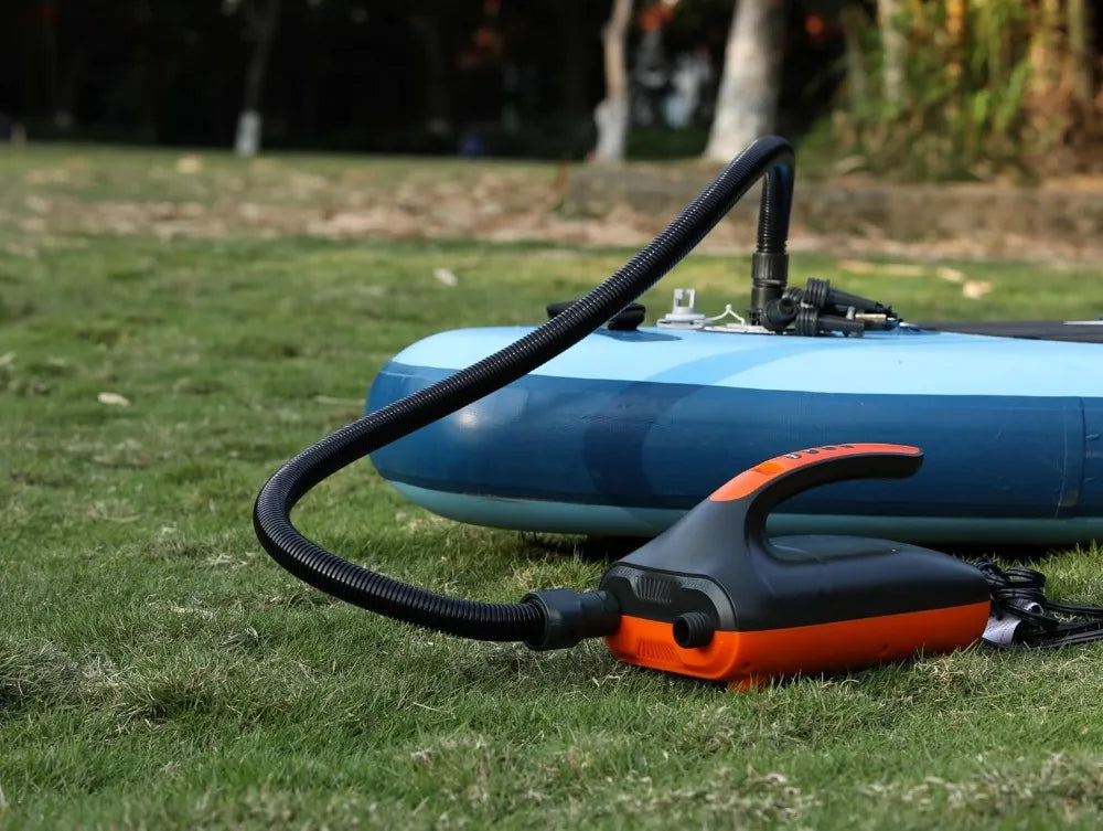 20PSI High Pressure SUP Electric Air Pump, Dual Stage Inflator for Paddle Boards, Boats, Kayaks, 12V DC