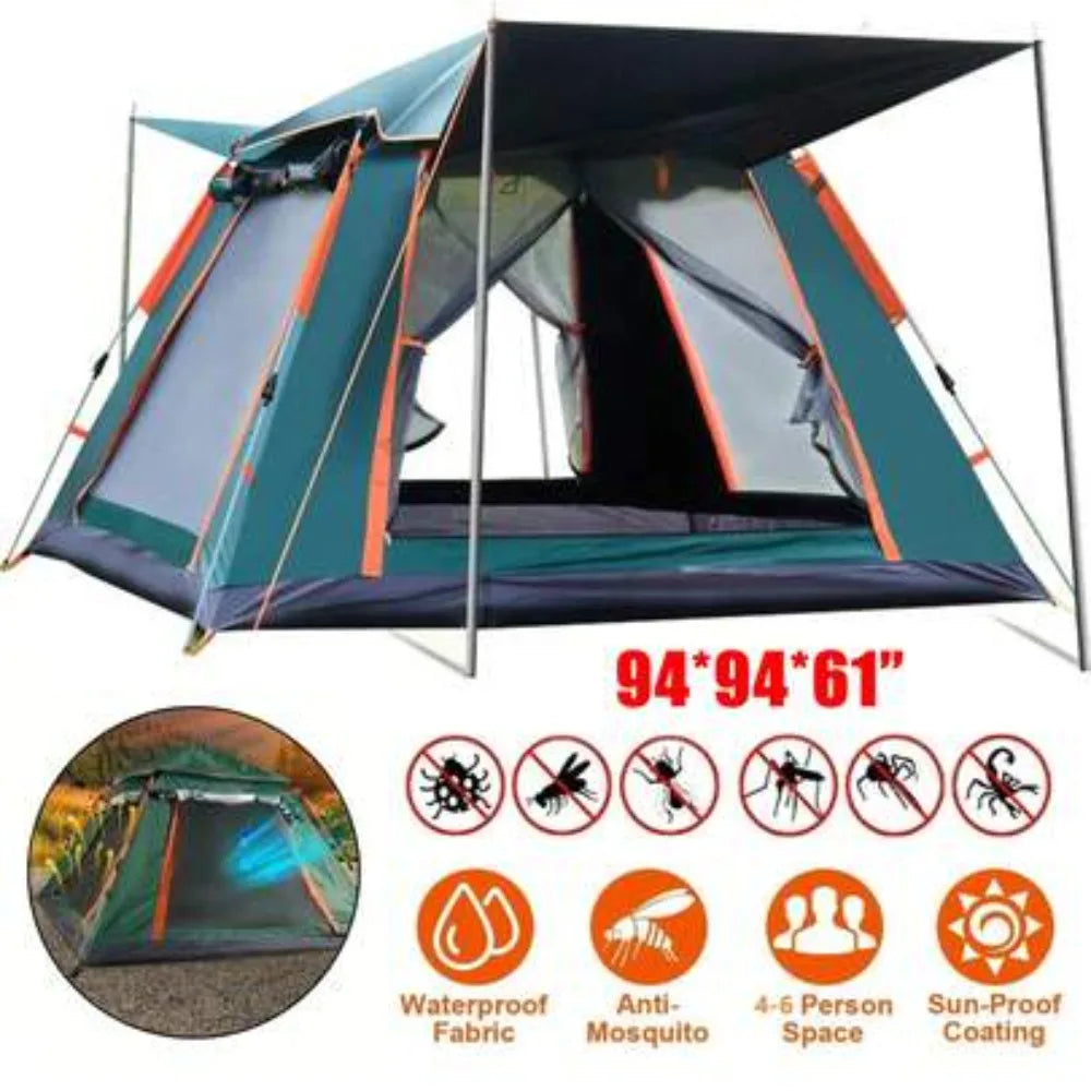 4 Person Popup Tent – Waterproof Instant Family Camping Tent, Make ou