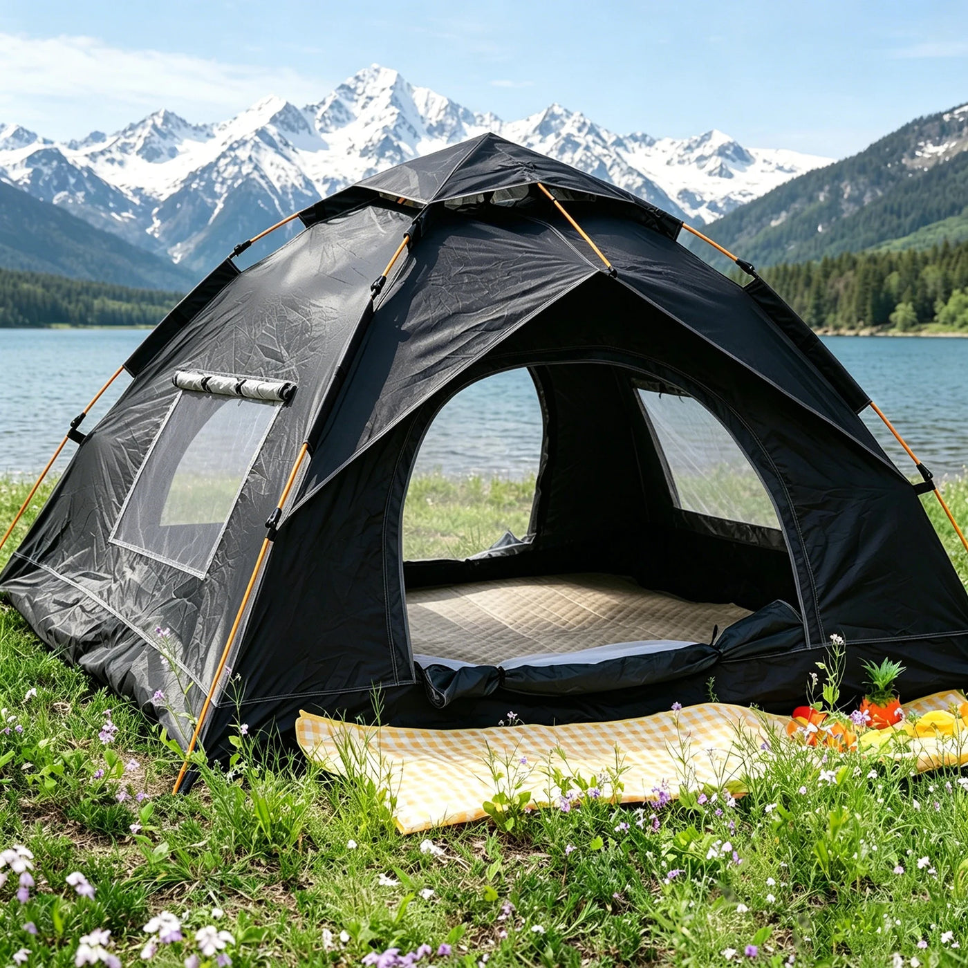 instant pop up camping tent – 60 Second Automatic Setup, Dua