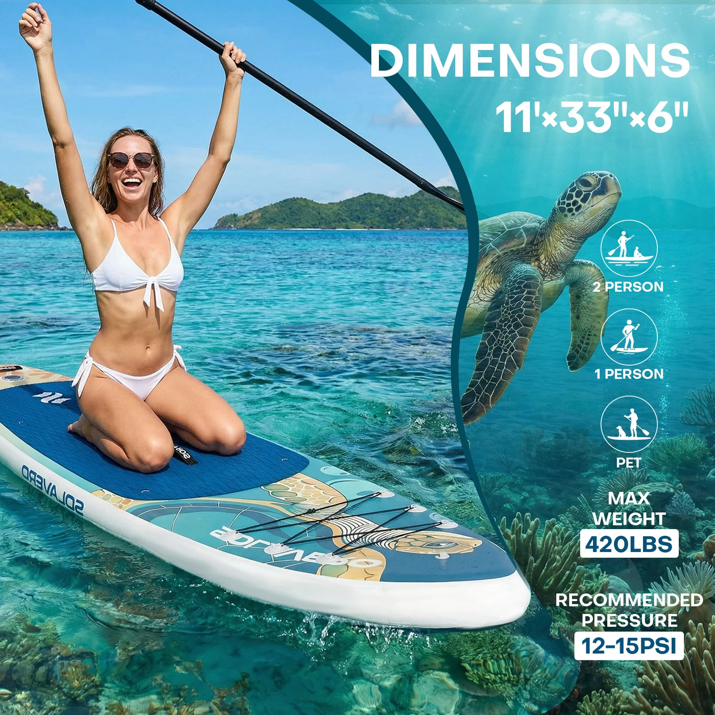 Inflatable Paddle Board – Stand Up SUP with Non-Slip EVA Deck