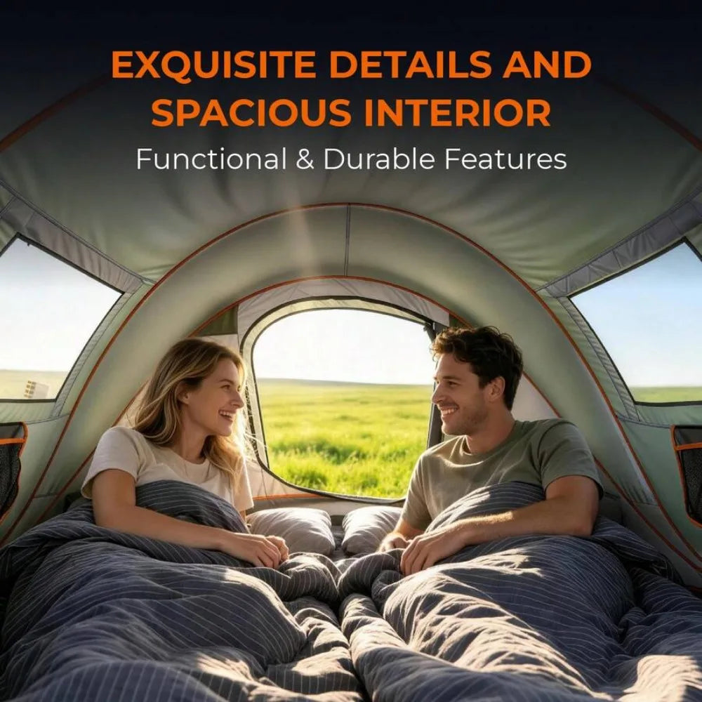 4 Person Pop Up Camping Tent – Instant Setup Waterproof Family Tent