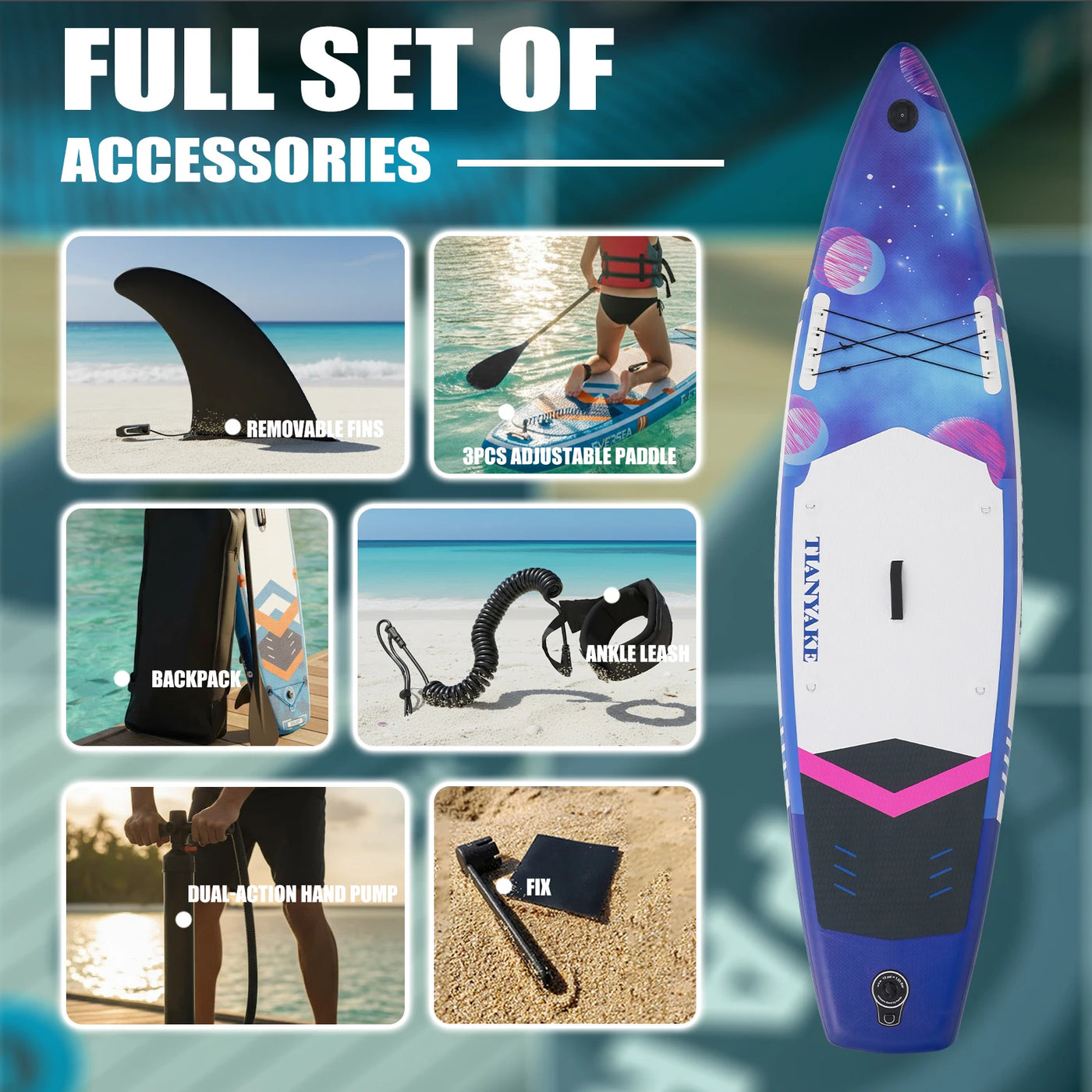 11ft Inflatable SUP Board – Complete Paddle Board Set