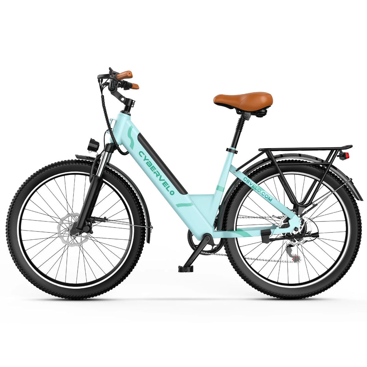 Cybervelo EK2 26" Step-Thru Electric Bike, 1000W Peak, Removable 48V Battery
