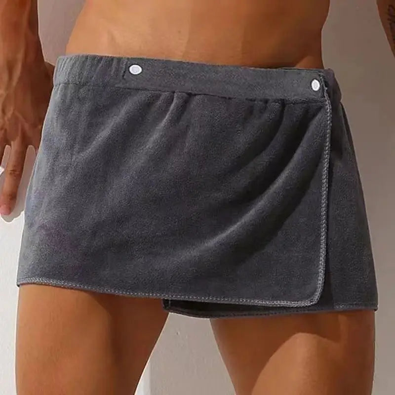 Men's Bath Towel Absorbent Towel Sexy Beach Skirt Anti-light Men's Bath Skirt Can Wear Towel Swimming Trunks