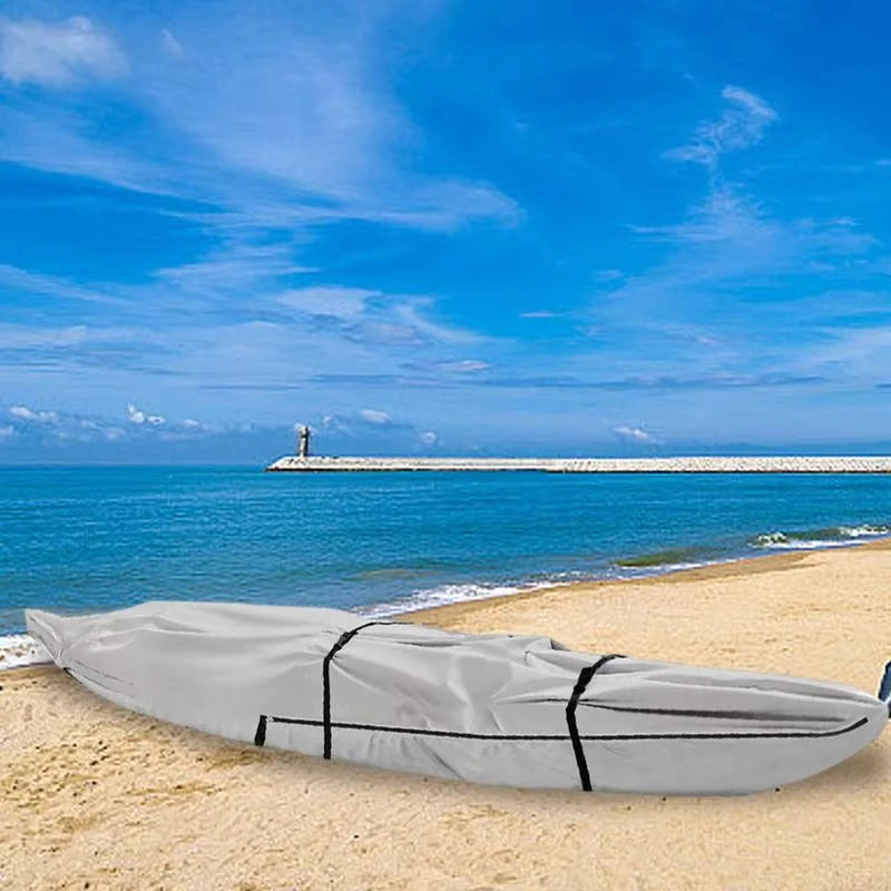 For Canoe Kayak Full-Cover Boat Protection Dustproof Canoe Cover Water Sports Full Coverage Fishing Boat Cover 420D Oxford Cloth