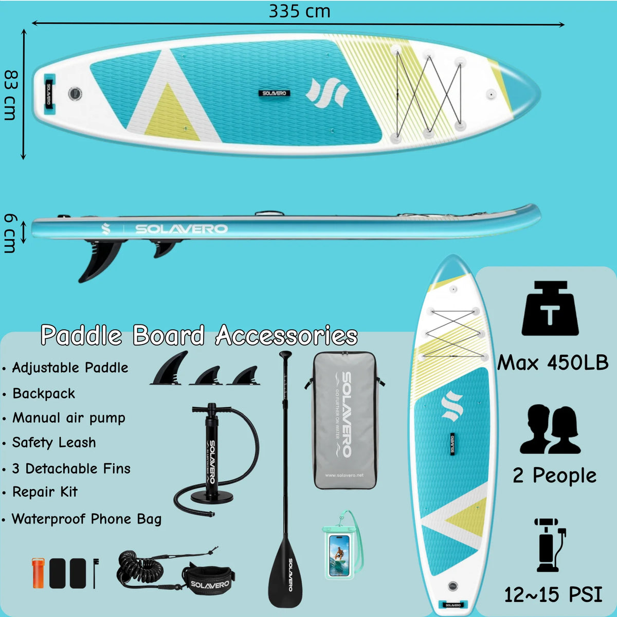 Inflatable Paddle Board – Stand Up SUP with Non-Slip EVA Deck