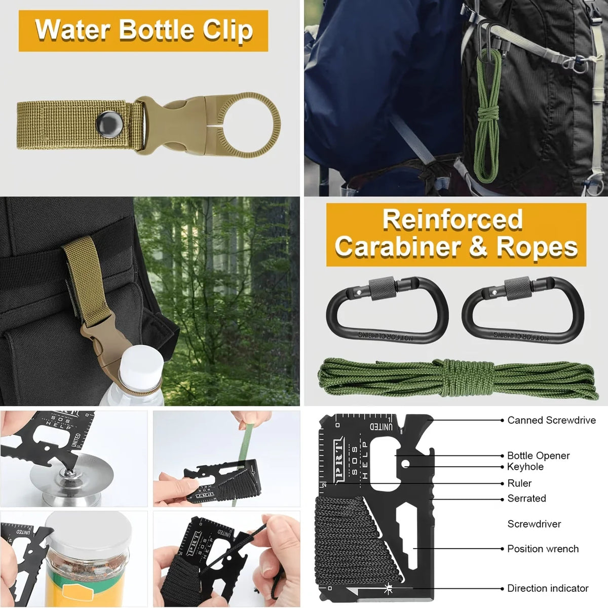 142 piece survival and first aid kitCarry Bag