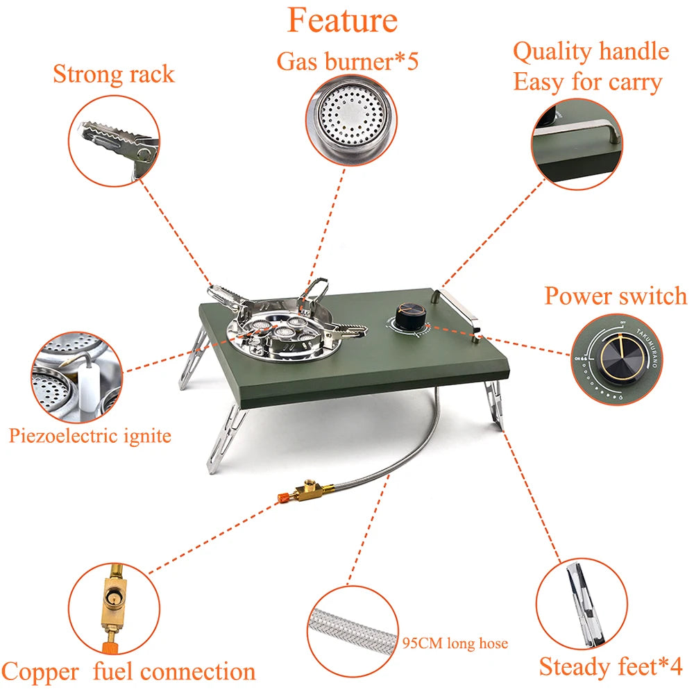 IGT Tabletop Stove 15800W Outdoor Camping  Portable Folding Gas Stove Cassette Stove Small Cookware Gas Stove Picnic Stove