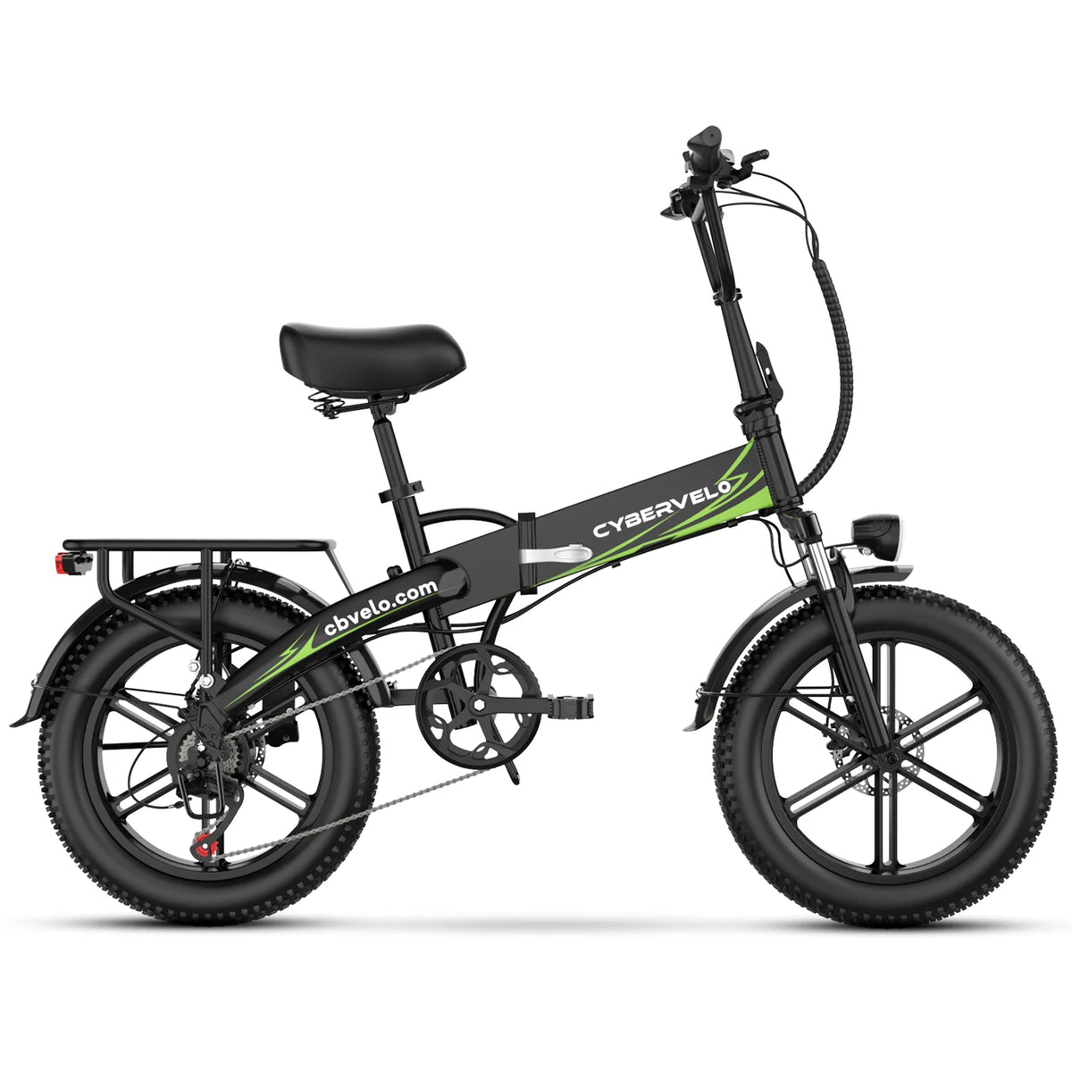 Cybervelo EK5 20" Folding Fat Tire Electric Bike, 1000W Peak, 48V Battery