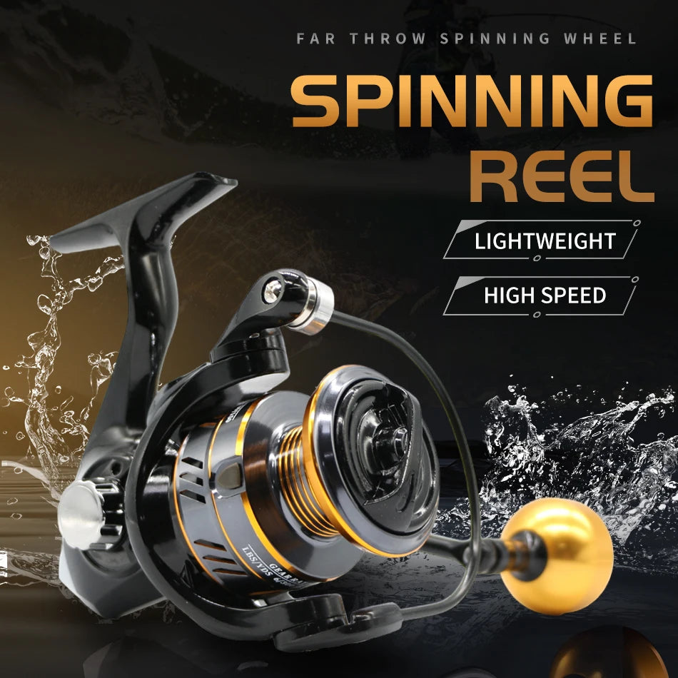 Spinning Fishing Reel with Metal Spool, 22 lb Max Drag, Sizes 1000–7000