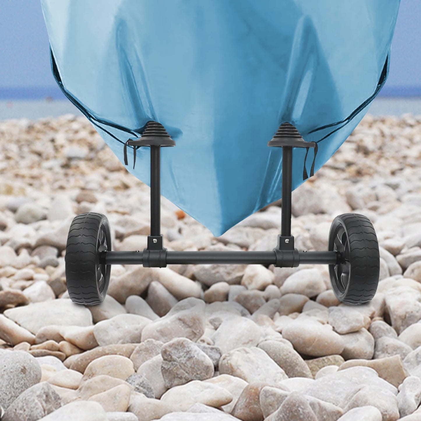 Adjustable Width Kayak Transport Dolly Black Portable Canoe Hauling Cart Watercraft Carrier Dolly For Canoe Paddleboard Beach Grass Gravel