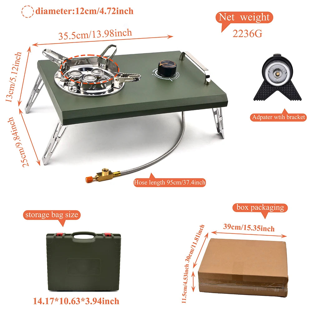 IGT Tabletop Stove 15800W Outdoor Camping  Portable Folding Gas Stove Cassette Stove Small Cookware Gas Stove Picnic Stove