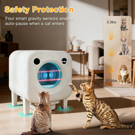 Extra Large Self Cleaning Litter Box, 75L+12L Waste Bin, App Control, Bags & Liners for Multi Cat, Custom