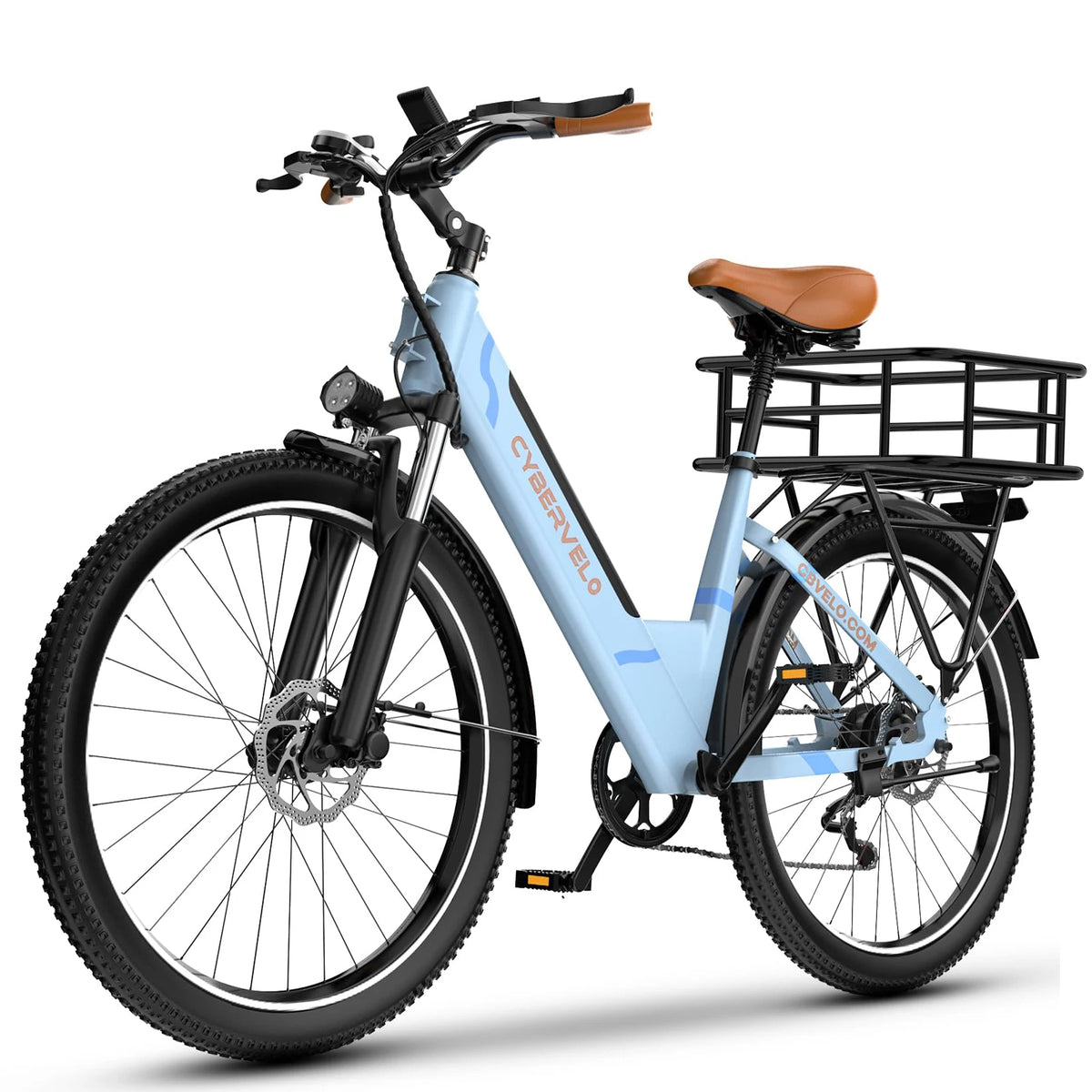 Cybervelo EK2 26" Step-Thru Electric Bike, 1000W Peak, Removable 48V Battery