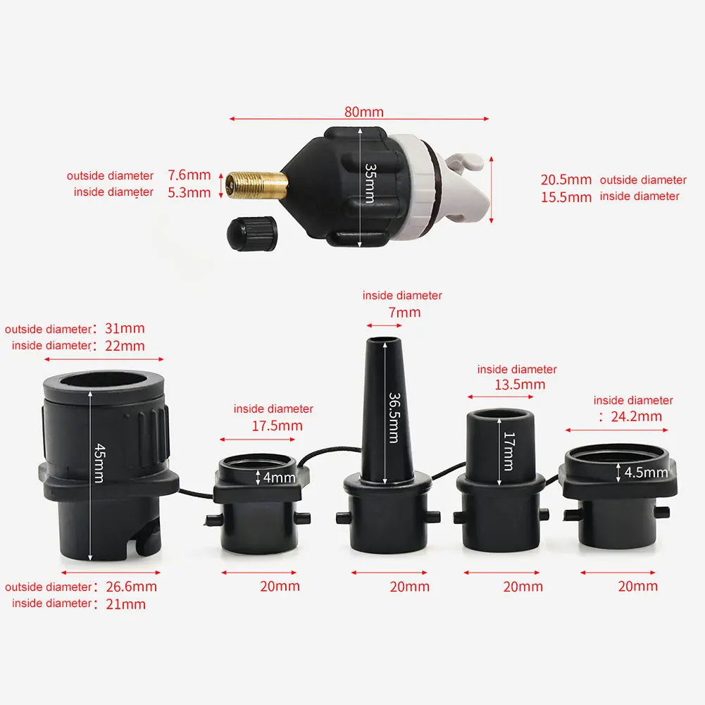 Air Valve Adaptor with Air Nozzles Inflatable Pump Adapter Air Valve Pump Connector for Inflatable Boat Stand-Up Paddleboard Bed